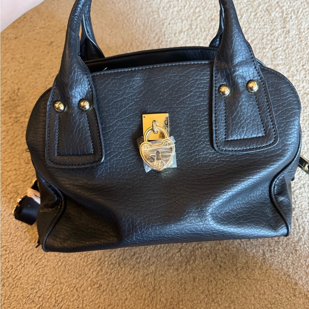 Juicy Couture Black Satchel with Gold Accents